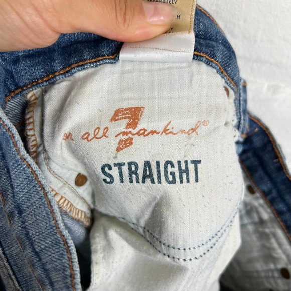 7 For All Mankind Women's Stretch Straight Denim Jeans High Rise Brown Size 28 - Picture 5 of 6